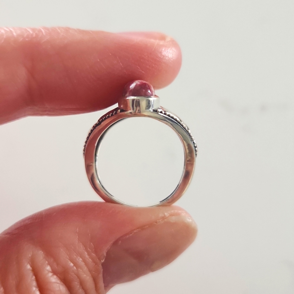✨️ NEW Genuine Sterling Silver & Multi-stone Thulite Ring (Specialty) - Picture 5 of 6